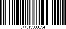 Código de barras (EAN, GTIN, SKU, ISBN): '0445153006.34'