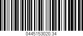 Código de barras (EAN, GTIN, SKU, ISBN): '0445153020.34'