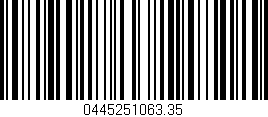 Código de barras (EAN, GTIN, SKU, ISBN): '0445251063.35'