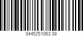 Código de barras (EAN, GTIN, SKU, ISBN): '0445251063.39'