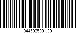 Código de barras (EAN, GTIN, SKU, ISBN): '0445325001.38'