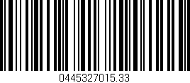 Código de barras (EAN, GTIN, SKU, ISBN): '0445327015.33'