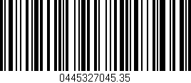 Código de barras (EAN, GTIN, SKU, ISBN): '0445327045.35'