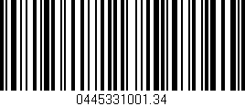 Código de barras (EAN, GTIN, SKU, ISBN): '0445331001.34'