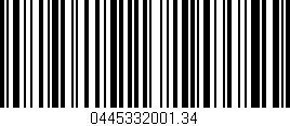 Código de barras (EAN, GTIN, SKU, ISBN): '0445332001.34'