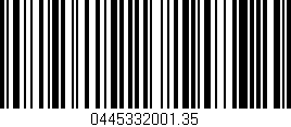 Código de barras (EAN, GTIN, SKU, ISBN): '0445332001.35'
