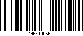 Código de barras (EAN, GTIN, SKU, ISBN): '0445410056.33'