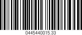 Código de barras (EAN, GTIN, SKU, ISBN): '0445440015.33'