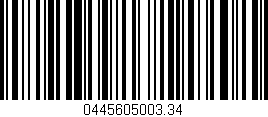 Código de barras (EAN, GTIN, SKU, ISBN): '0445605003.34'