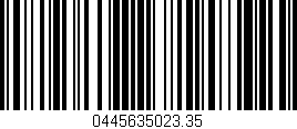 Código de barras (EAN, GTIN, SKU, ISBN): '0445635023.35'