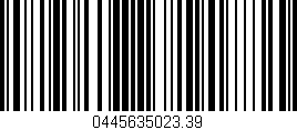 Código de barras (EAN, GTIN, SKU, ISBN): '0445635023.39'