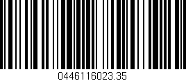 Código de barras (EAN, GTIN, SKU, ISBN): '0446116023.35'