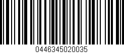 Código de barras (EAN, GTIN, SKU, ISBN): '0446345020035'