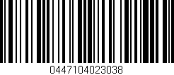 Código de barras (EAN, GTIN, SKU, ISBN): '0447104023038'