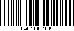Código de barras (EAN, GTIN, SKU, ISBN): '0447118001039'