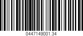 Código de barras (EAN, GTIN, SKU, ISBN): '0447149001.34'