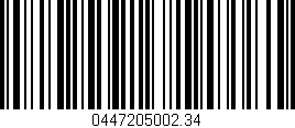 Código de barras (EAN, GTIN, SKU, ISBN): '0447205002.34'