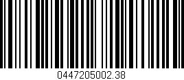 Código de barras (EAN, GTIN, SKU, ISBN): '0447205002.38'
