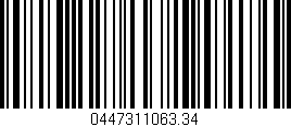 Código de barras (EAN, GTIN, SKU, ISBN): '0447311063.34'