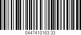 Código de barras (EAN, GTIN, SKU, ISBN): '0447410163.33'