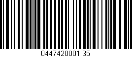 Código de barras (EAN, GTIN, SKU, ISBN): '0447420001.35'