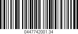 Código de barras (EAN, GTIN, SKU, ISBN): '0447742001.34'