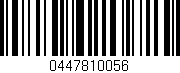 Código de barras (EAN, GTIN, SKU, ISBN): '0447810056'
