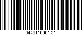 Código de barras (EAN, GTIN, SKU, ISBN): '0448110001.31'