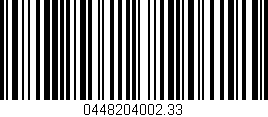 Código de barras (EAN, GTIN, SKU, ISBN): '0448204002.33'
