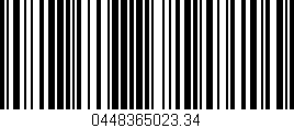Código de barras (EAN, GTIN, SKU, ISBN): '0448365023.34'