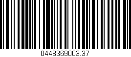 Código de barras (EAN, GTIN, SKU, ISBN): '0448369003.37'
