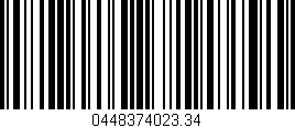 Código de barras (EAN, GTIN, SKU, ISBN): '0448374023.34'