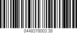 Código de barras (EAN, GTIN, SKU, ISBN): '0448378003.38'