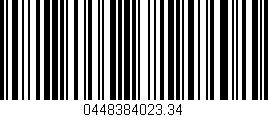 Código de barras (EAN, GTIN, SKU, ISBN): '0448384023.34'