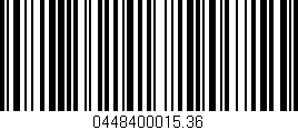 Código de barras (EAN, GTIN, SKU, ISBN): '0448400015.36'