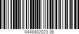 Código de barras (EAN, GTIN, SKU, ISBN): '0448402023.36'