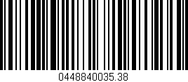 Código de barras (EAN, GTIN, SKU, ISBN): '0448840035.38'