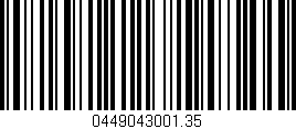 Código de barras (EAN, GTIN, SKU, ISBN): '0449043001.35'