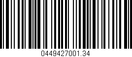 Código de barras (EAN, GTIN, SKU, ISBN): '0449427001.34'