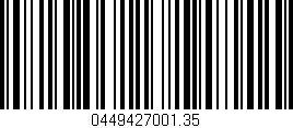 Código de barras (EAN, GTIN, SKU, ISBN): '0449427001.35'