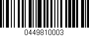 Código de barras (EAN, GTIN, SKU, ISBN): '0449810003'