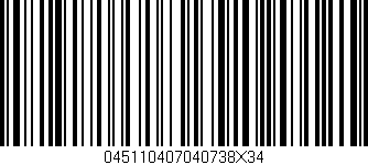Código de barras (EAN, GTIN, SKU, ISBN): '045110407040738X34'