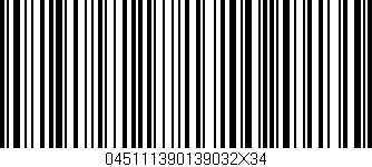 Código de barras (EAN, GTIN, SKU, ISBN): '045111390139032X34'