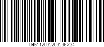 Código de barras (EAN, GTIN, SKU, ISBN): '045112032203236X34'