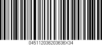 Código de barras (EAN, GTIN, SKU, ISBN): '045112036203636X34'