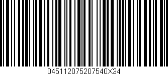 Código de barras (EAN, GTIN, SKU, ISBN): '045112075207540X34'