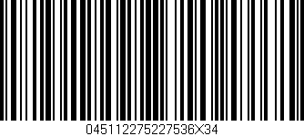 Código de barras (EAN, GTIN, SKU, ISBN): '045112275227536X34'