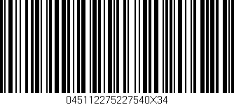 Código de barras (EAN, GTIN, SKU, ISBN): '045112275227540X34'