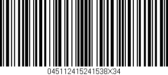 Código de barras (EAN, GTIN, SKU, ISBN): '045112415241538X34'