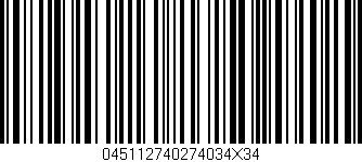 Código de barras (EAN, GTIN, SKU, ISBN): '045112740274034X34'